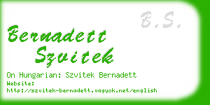 bernadett szvitek business card